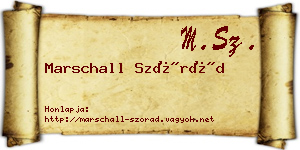 Marschall Szórád névjegykártya